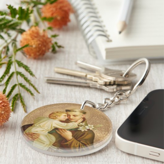 Porte-clés St Anthony de bébé Jésus de Padoue (Devant Droit)