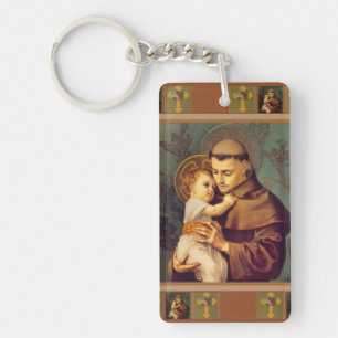 Porte-clés St Anthony de Padoue avec le bébé Jésus