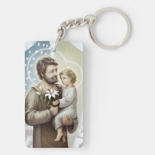 Porte-clés St Joseph le protecteur (Dos)