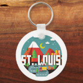 Porte-clés St. Louis, Missouri Geometric Design (Recto)