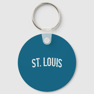 Porte-clés St Louis Missouri texte en détresse blanc vintage