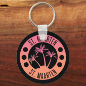 Porte-clés St Maarten Rose et Coral Gradient Sint Martin (Recto)