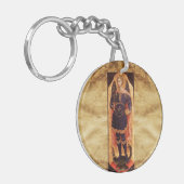 Porte-clés ST MICHAEL ARCHANGEL AVEC DRAGON Parchemin de priè (Devant gauche)