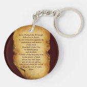 Porte-clés ST MICHAEL ARCHANGEL AVEC DRAGON Parchemin de priè (Dos)