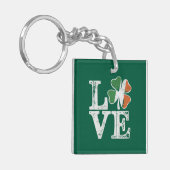Porte-clés St Patrick Love Chance Irlande Trèfle Vert  (Devant gauche)