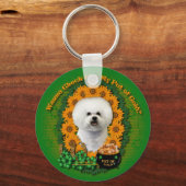 Porte-clés St patrick - Pot d'or - Bichon Frise (Recto)