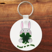 Porte-clés St. Patricks Bunny Fier d'être Shamrock irlandais (Recto)