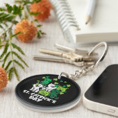 Porte-clés St Patricks Catricks Day Cats Saint Pattys (Devant Droit)