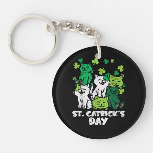 Porte-clés St Patricks Catricks Day Cats Saint Pattys (Devant)