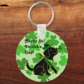 Porte-clés St. Patrick's Day Black Labrador (Recto)
