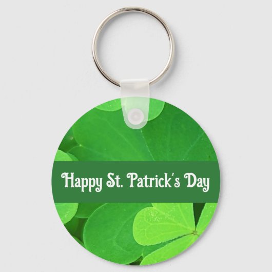 Porte-clés St. Patrick's Day Green Shamrocks and Clovers      (Recto)