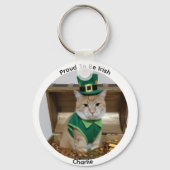 Porte-clés St Patrick's Day Leprechaun Cat Keychain (Verso)