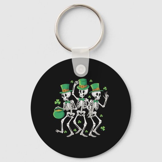 Porte-clés St Patrick's Day Skeleton Dancing Skeletons Party (Recto)