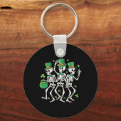 Porte-clés St Patrick's Day Skeleton Dancing Skeletons Party (Recto)