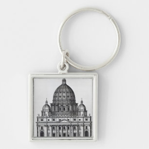 Porte-clés St Peter, Rome, gravé par C. Campbell