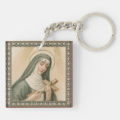 Porte-clés St. Rita de Cascia (M 015) Acrylique Carré (Dos)