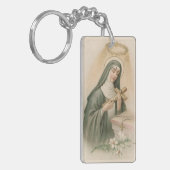 Porte-clés St. Rita de Cascia (M 015) Acrylique rectangulaire (Devant gauche)