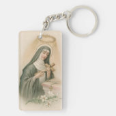 Porte-clés St. Rita de Cascia (M 015) Acrylique rectangulaire (Dos)