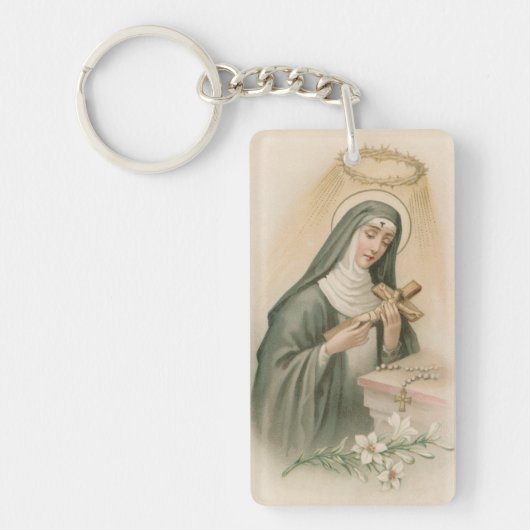 Porte-clés St. Rita de Cascia (M 015) Acrylique rectangulaire (Devant)