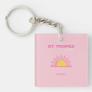 Porte-clés St Tropez, France, Coucher de soleil, Art de voyag