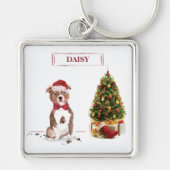 Porte-clés Staffordshire Bull Terrier Funny Chien de Noël (Devant)