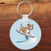 Porte-clés Staffordshire Bull Terrier Surfant Les Vagues, (Verso)