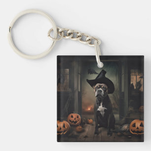 Porte-clés Staffordshire Terrier Citrouilles Halloween effray