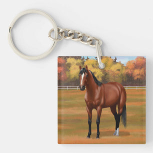 Porte-clés Stallion Cheval du Quartier Brown Bay