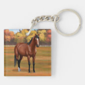 Porte-clés Stallion Cheval du Quartier Brown Bay (Dos)