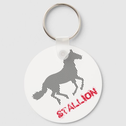 Porte-clés Stallion rayé noir et rouge sur (Recto)