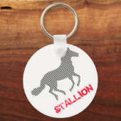 Porte-clés Stallion rayé noir et rouge sur (Recto)