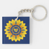 Porte-clés Stand with Ukraine Sunflower blue yellow flag (Dos)