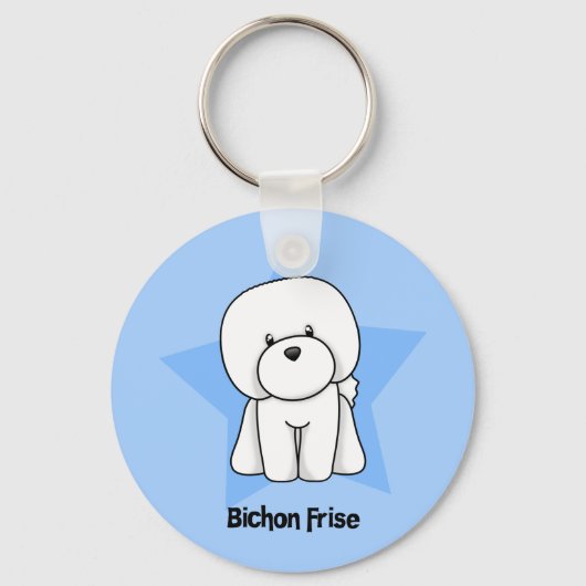 Porte-clés Star de Kawaii Bichon Frise (Recto)