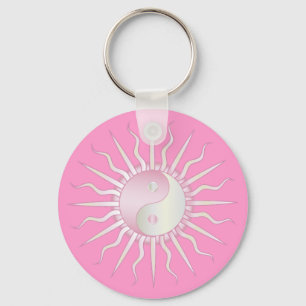 Porte-clés Starburst rose Yin Yang