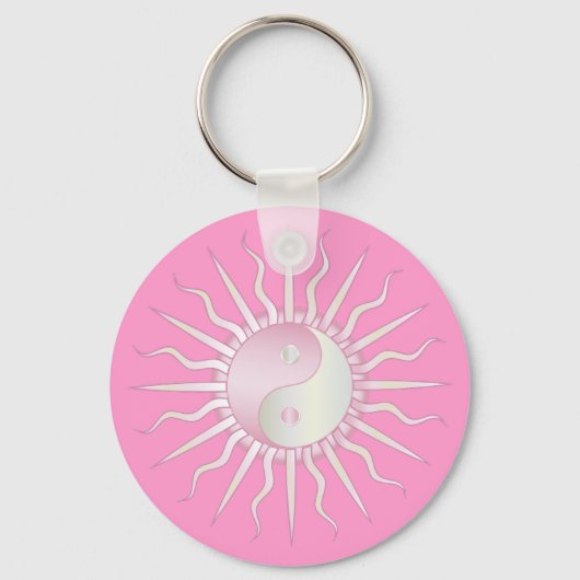 Porte-clés Starburst rose Yin Yang (Recto)