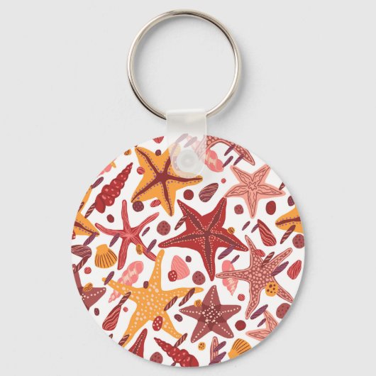 Porte-clés Starfish Shells : Motif scandinave (Recto)
