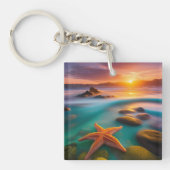 Porte-clés Starfish sur la plage à Dawn (Devant)