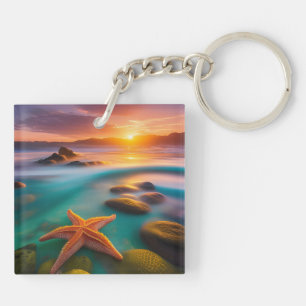 Porte-clés Starfish sur la plage à Dawn