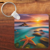 Porte-clés Starfish sur la plage à Dawn (Recto)