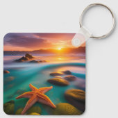 Porte-clés Starfish sur la plage à Dawn (Dos)
