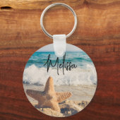 Porte-clés Starfish sur une plage de sable Photo (Recto)