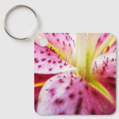 Porte-clés Stargazer Lily brillant Magenta Floral (Recto)