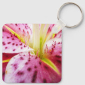 Porte-clés Stargazer Lily brillant Magenta Floral (Dos)