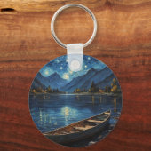 Porte-clés "Starlit Drift : Pêcher sous le Cosmos (Recto)