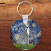 Porte-clés Starry Night-Italien Greyhound 4 (assis) (Recto)