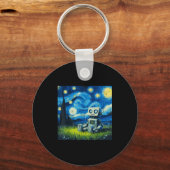 Porte-clés Starry Night Robot Funny Painting Art Meme Kids Me (Recto)