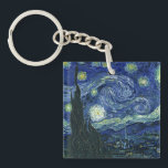 Porte-clés Starry Night Vincent van Gogh Peinture Vintage Art<br><div class="desc">Vincent van Gogh (Néerlandais, 1853 - 1890) Starry Night, 1889, Huile sur toile Non encadré : 73 × 92 cm (28, 7 × 36, 2 po) Ce tableau représente la vue depuis la fenêtre est de la chambre d'asile de Van Gogh à Saint-Rémy-de-Provence, il ajoute un village aménagé. Il est...</div>