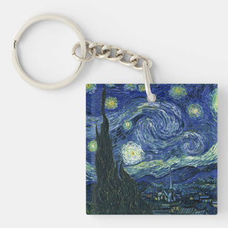 Porte-clés Starry Night Vincent van Gogh Peinture Vintage Art