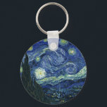 Porte-clés Starry Night Vincent van Gogh Peinture Vintage Art<br><div class="desc">Vincent van Gogh (Néerlandais, 1853 - 1890) Starry Night, 1889, Huile sur toile Non encadré : 73 × 92 cm (28, 7 × 36, 2 po) Ce tableau représente la vue depuis la fenêtre est de la chambre d'asile de Van Gogh à Saint-Rémy-de-Provence, il ajoute un village aménagé. Il est...</div>