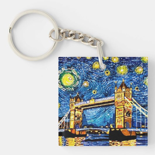 Porte-clés Starry Starry Night Londres Angleterre (Devant)